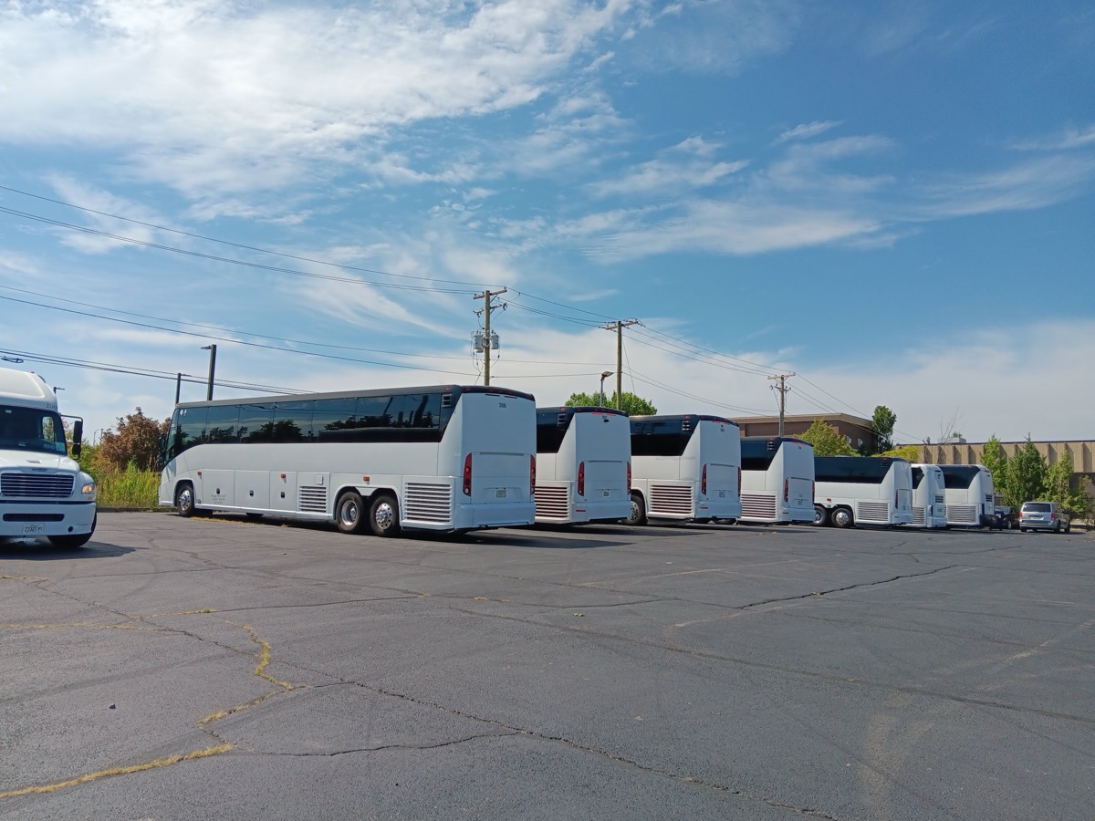 Motor coach for Wheeling corporate and wedding shuttles