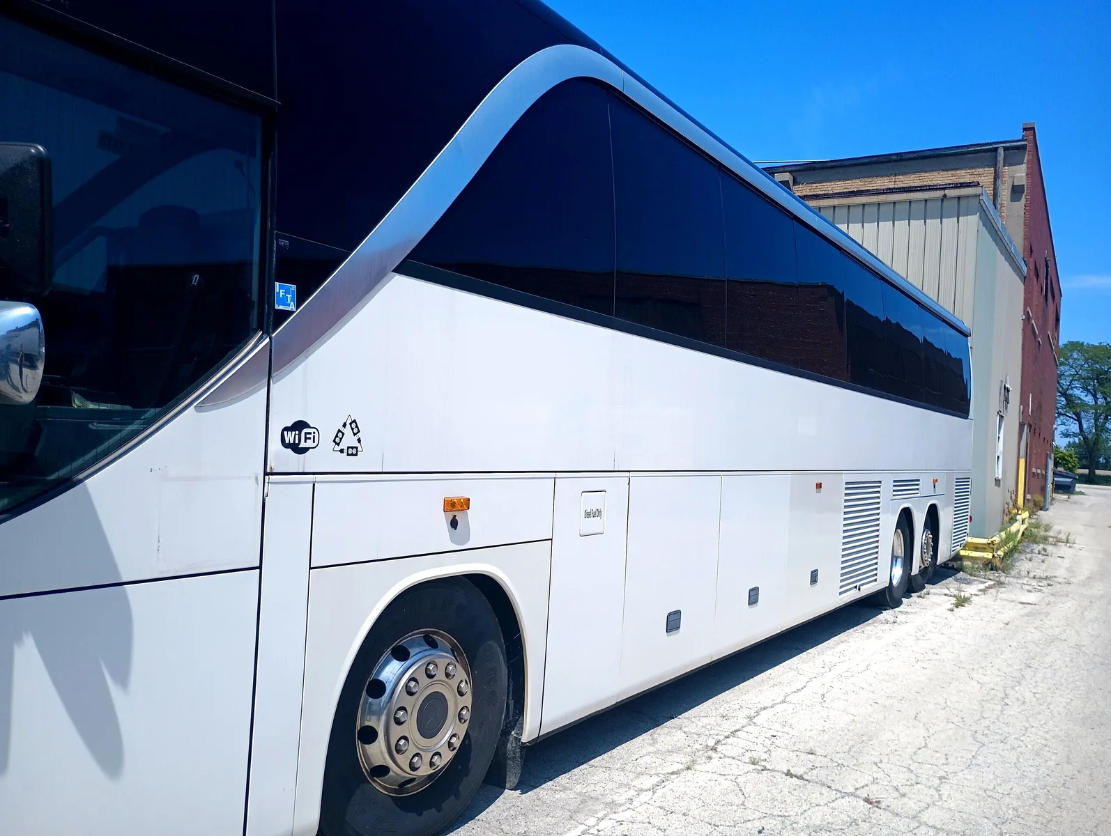 Motor coach for wedding guest shuttle service