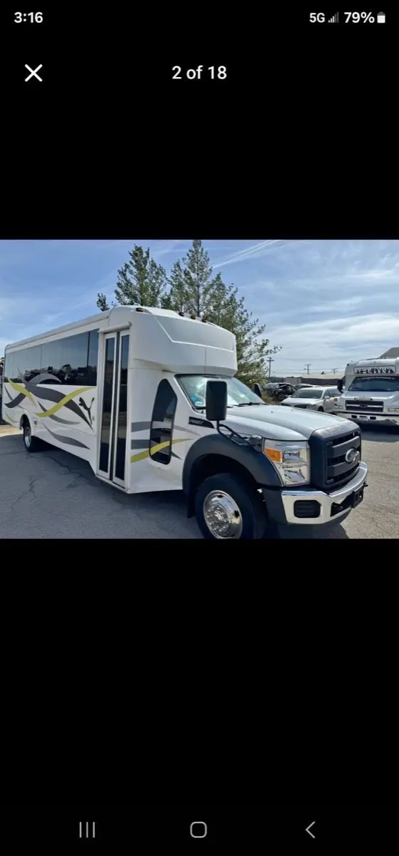 Party bus interior wrap-around seating