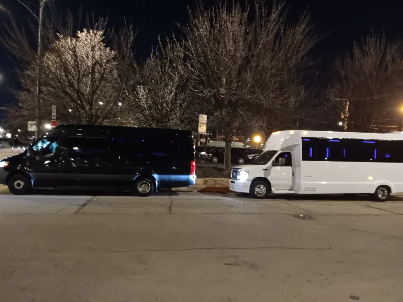 Party bus 30-passenger exterior — Chicago party bus rental