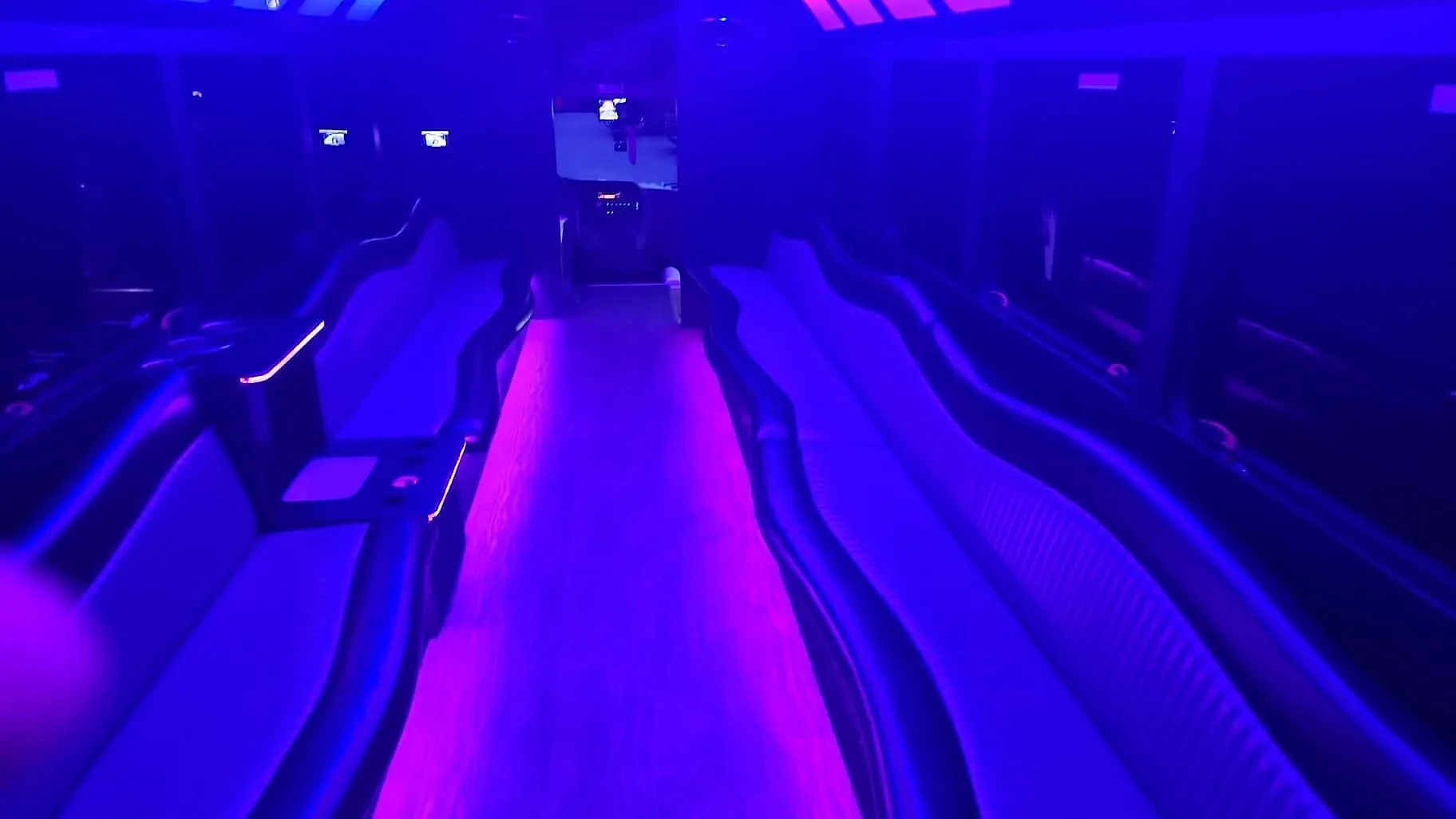 Party bus with premium sound system and dance floor