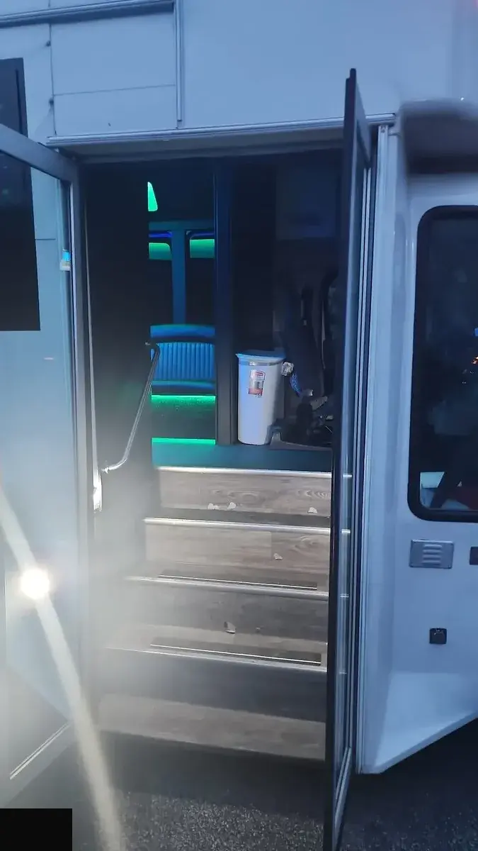 Party bus LED bar area ready for prom night