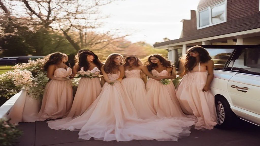 Wedding limo at North Shore banquet halls — Lincolnwood wedding transportation