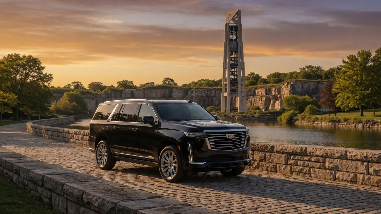 Royal Carriage Chevrolet Suburban on a Chicago suburban street